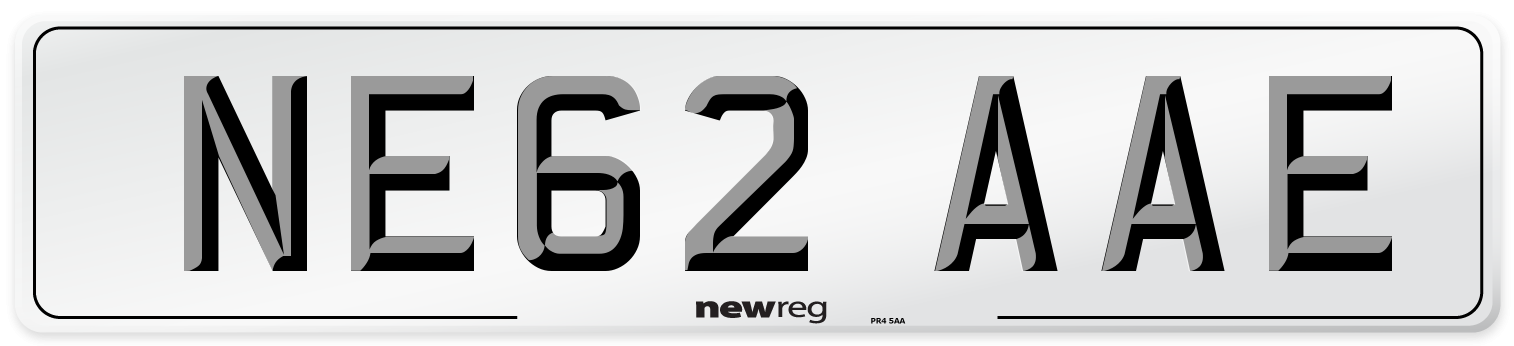 NE62 AAE Number Plate from New Reg